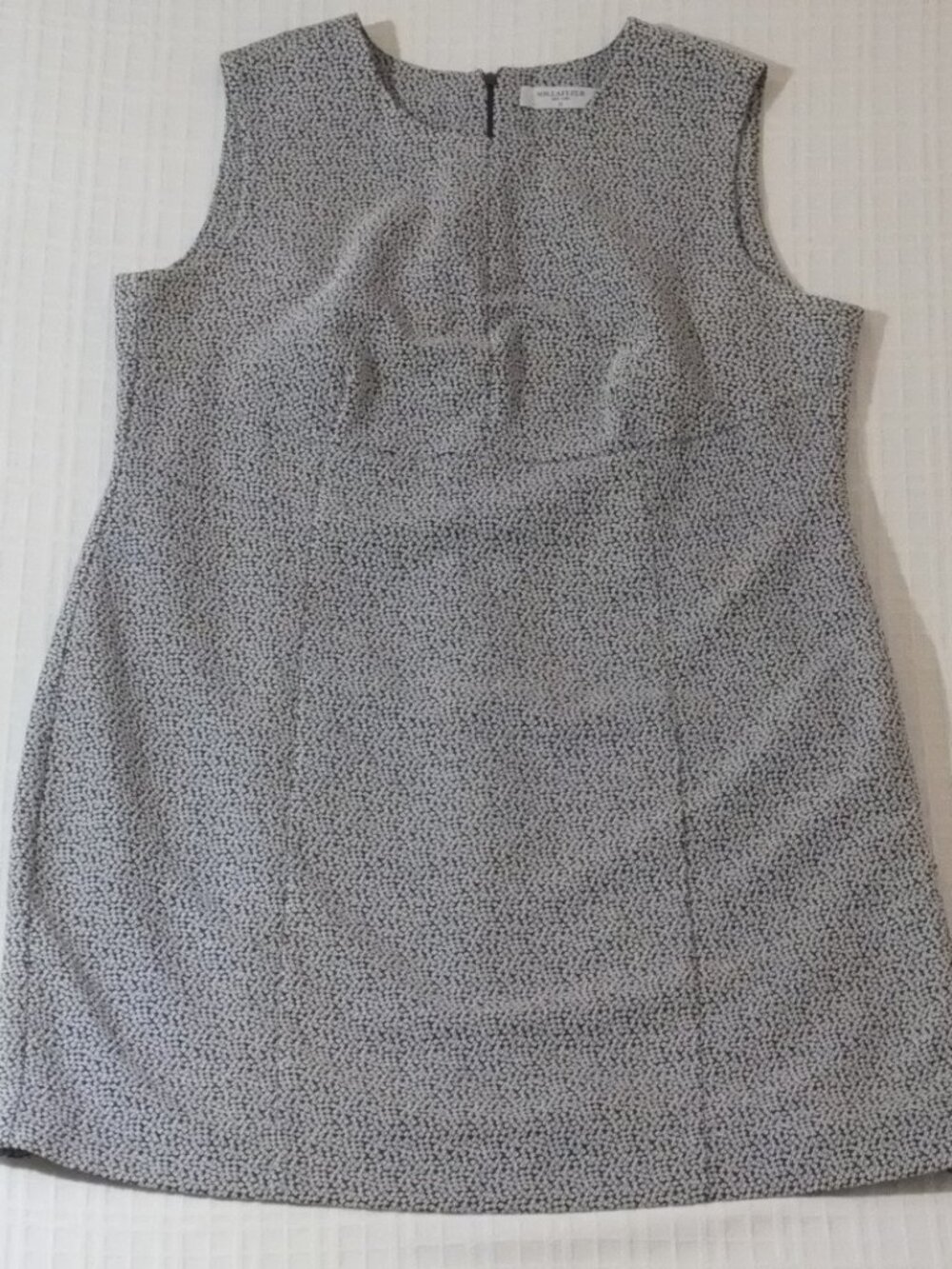 MM.LaFleur Dress Womens +3 Black White Cotton Blend Sleeveless Plus Knee Lined